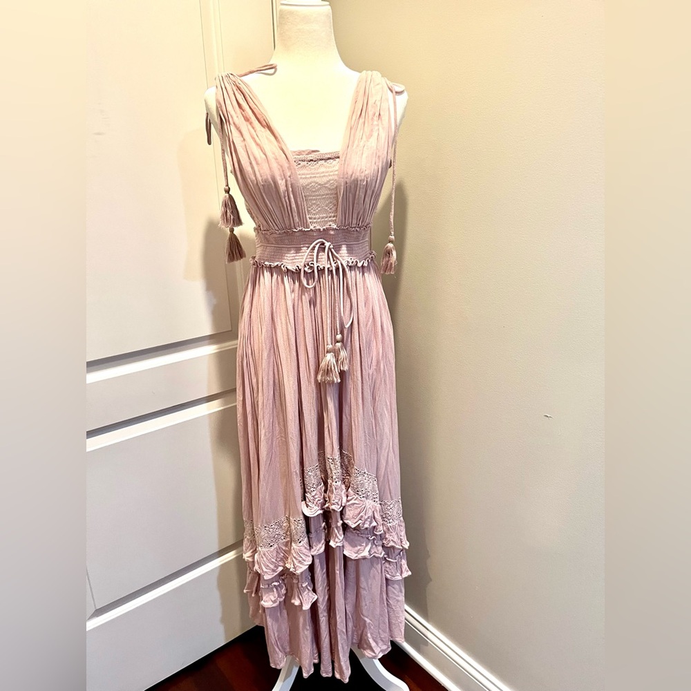 Free People Pink Peasant Maxi Dress